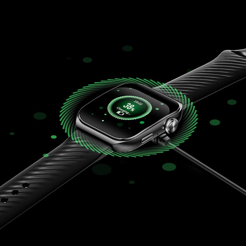 QCY Smart Sports Watch GS2 with 1.96 Large AMOLED Screen Display, 100 Plus Watch Faces & 4 Themes, BT Calling, 100 Plus Sports Mode