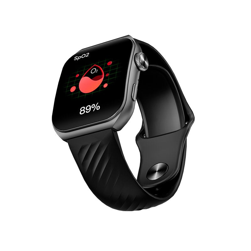 QCY Smart Sports Watch GS2 with 1.96 Large AMOLED Screen Display, 100 Plus Watch Faces & 4 Themes, BT Calling, 100 Plus Sports Mode