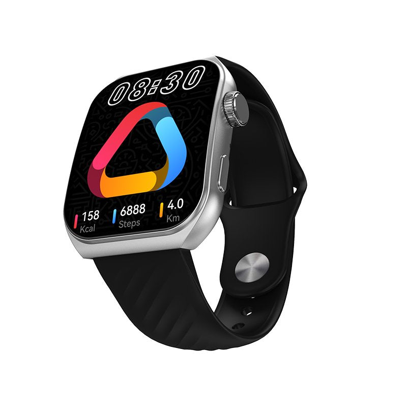 QCY Smart Sports Watch GS2 with 1.96 Large AMOLED Screen Display, 100 Plus Watch Faces & 4 Themes, BT Calling, 100 Plus Sports Mode
